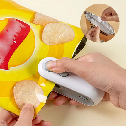 Mini Magnetic Bag Sealer 2 In1 Rechargeable Heat Sealer Handhold Pack Sealing Machine Homedmade Biscuit Packaging