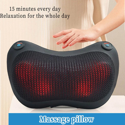 Electric Neck Back Massager with Heat - 3D Deep Tissue Shiatsu Massage Pillow