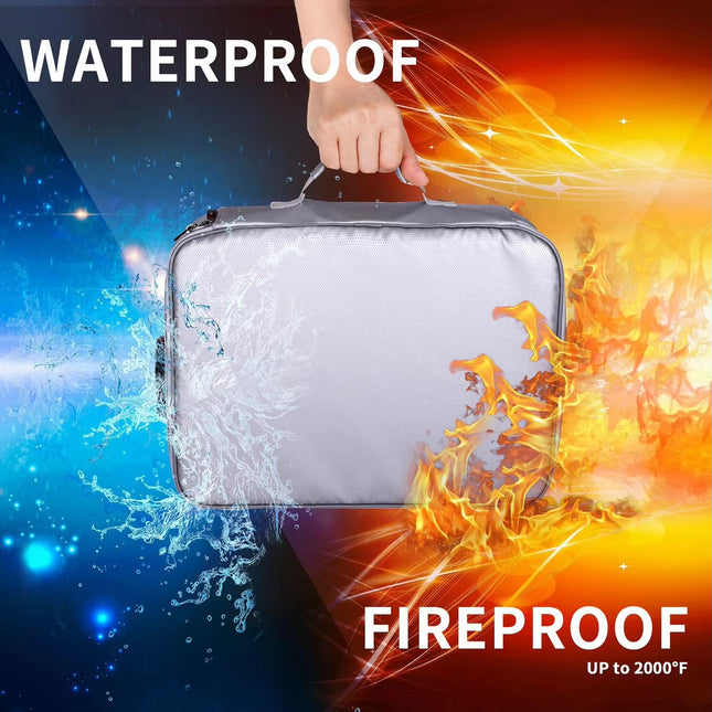 Fireproof Waterproof Document Bag with Multi-Layer Organizer