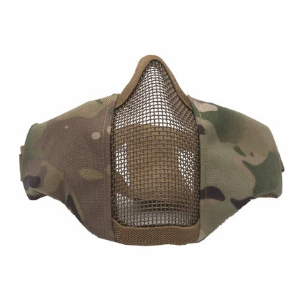 Tactical Half Face Airsoft Mask CS Wargame Protective Masks Foldable Metal Mesh Adjustable Double Belts