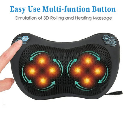 Electric Neck Back Massager with Heat - 3D Deep Tissue Shiatsu Massage Pillow