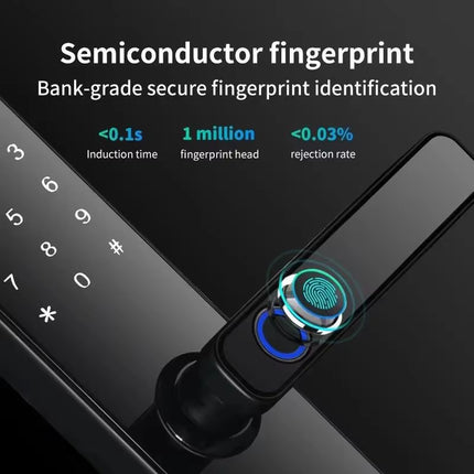 Wifi Smart Door Lock with Handle Fingerprint Door Lock Tuya App Remote Control Smart Lock for Front Door Home Rental Office