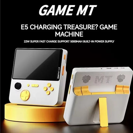 New E5 Handheld Game Power Bank Console 5-Inch High-Definition Large Screen with Stand 22W Fast Charging Retro Game Console Gift