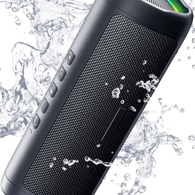 Bluetooth Speaker with HD Sound, Portable Wireless, IPX5 Waterproof, up to 24H Playtime, TWS Pairing, BT5.3, for Home/Party/Outdoor/Beach, Electronic Gadgets, Birthday Gift (Black)