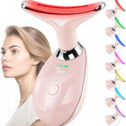 Facial Massager for Face and Neck, Red-Light-Therapy-For-Face and Neck, Face Culpting Wand with 7 Color, At-Home Face Tool for Skin Care (Pink)