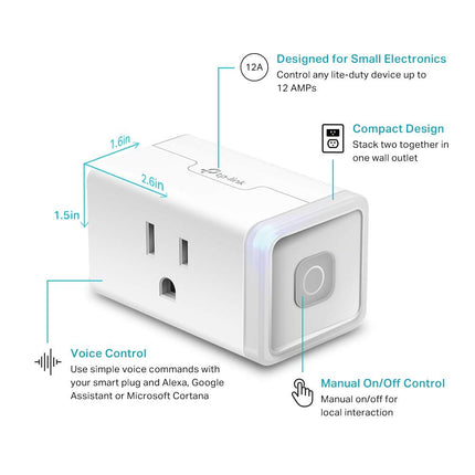 Plug HS103P4, Smart Home Wi-Fi Outlet Works with Alexa, Echo, Google Home & IFTTT, No Hub Required, Remote Control, 15 Amp, UL Certified, 4-Pack, White