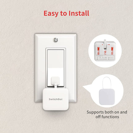 Smart Switch Button Pusher - Bluetooth Fingerbot for Rocker Switch/One-Way Button, Automatic Light Switch, Timer and APP Control, Works with Alexa When Paired with  Hub (White)