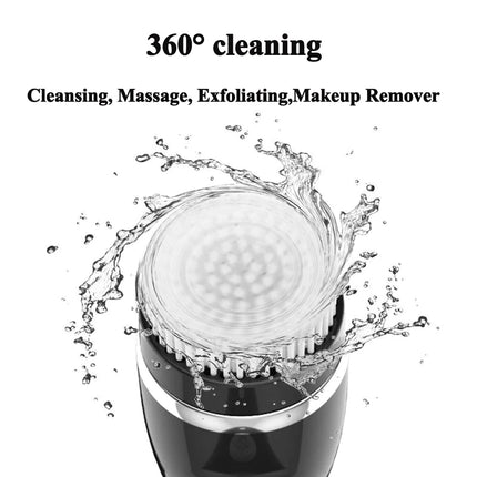 4In1 Wash Facial Cleansing Brush Sonic Vibration Face Cleaner Deep Cleaning Massage with Replace 4 Heads Face Cleaning Apparatus