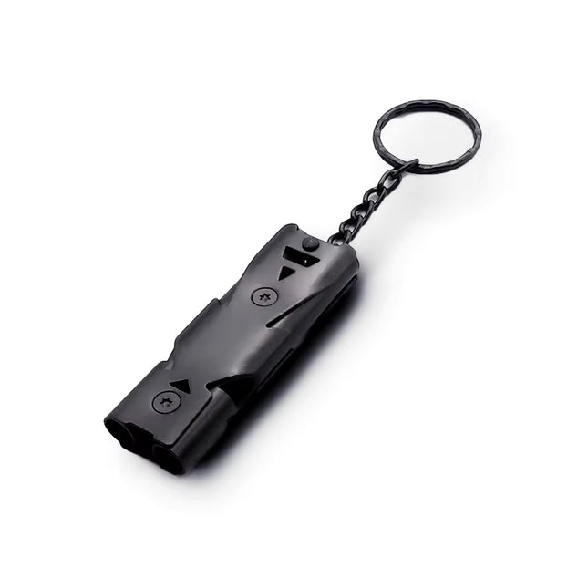 Survival Whistle Double Pipe Burst Sound Whistle Outdoor Help Whistle Stainless Steel Earthquake Disaster Whistle