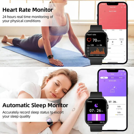 Multifunctional Smart Watch, Fashion Digital Watch with Heart Rate Monitoring & Sleep Tracking, Waterproof Sports Watch for Women & Men, Smart Watch for Men