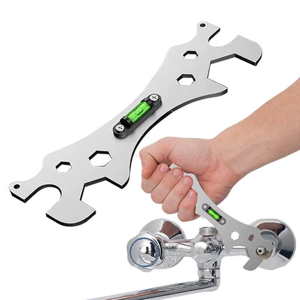 Multifunctional Bend Angle Leveling Wrench for Faucet Repair