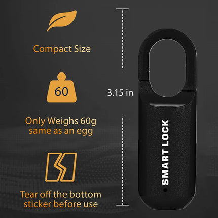 Fingerprint Smart Padlock: Keyless, Rechargeable, Biometric for Lockers and Bags