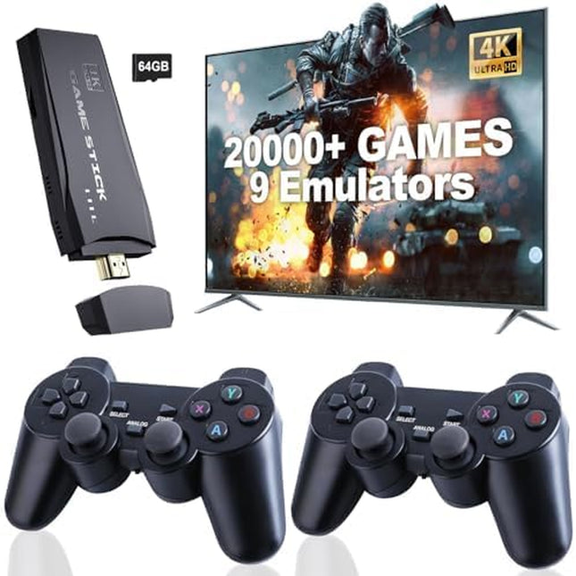 Retro Gaming Console, Nostalgia Stick Game, Retro Video Game Console with Built-In 9 Emulators, 20,000+ Games, 4K HDMI Output