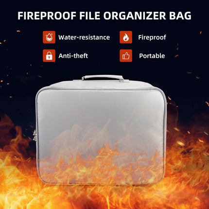 Fireproof Waterproof Document Bag with Multi-Layer Organizer