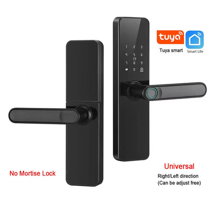 Wifi Smart Door Lock with Handle Fingerprint Door Lock Tuya App Remote Control Smart Lock for Front Door Home Rental Office