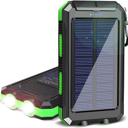 Outdoor Emergency Kit Solar Charger 20000Mah Portable Waterproof Solar Power Bank with LED Flashlights for Adventure Survival