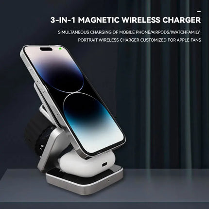 3 in 1 Magnetic Wireless Charger Stand