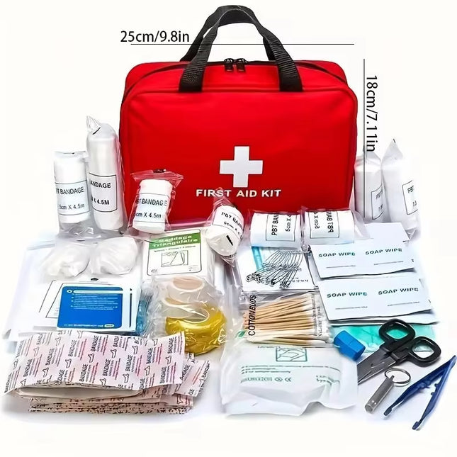 184-Piece First Aid Kit – Portable for Outdoor Hiking & Camping!