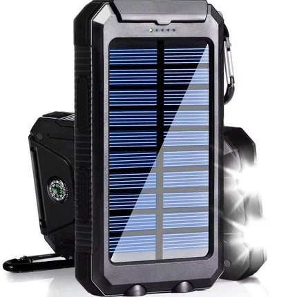 Outdoor Emergency Kit Solar Charger 20000Mah Portable Waterproof Solar Power Bank with LED Flashlights for Adventure Survival