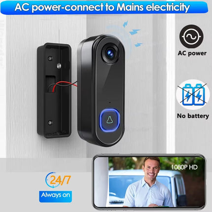 TUYA Video Doorbell Wifi Wireless Outdoor Door Bell Camera AC Power 1080P Video Door Phone Waterproof IP65 Alexa Google Home