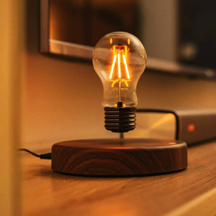 Levitating Bulb Lamp Magnetic Floating Lamp Light Desk Lamp Night Light Table LED for Unique Gifts, Room Decor, Night Light, Home Office Decor Desk Tech Toys (Round-Classic Bulb)