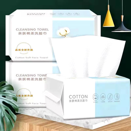 Extra Thick Disposable Cotton Facial Towels - Gentle & Absorbent