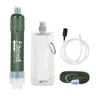 Mini Camping Purification Water Filter Straw TUP Carbon Fiber Water Bag for Survival or Emergency Supplies