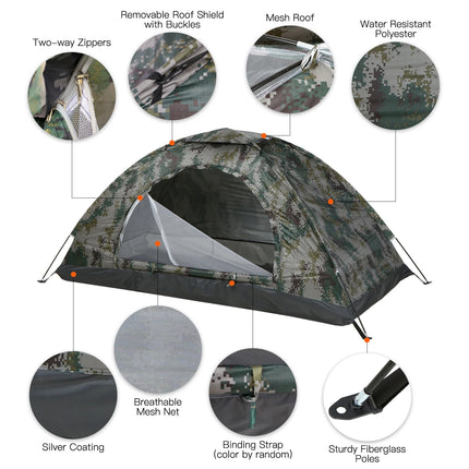 1/2 Person Ultralight Camping Tent – Single Layer, UV Protection, Portable!