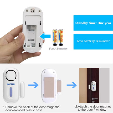 KERUI 120dB Wireless Alarm – Door/Window Sensor with Remote Control!