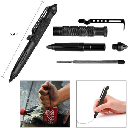 Military Tactical Pen Multifunction Aluminum Alloyoutdoor Camping Security Survival Tools Emergency Glass Breaker Pen