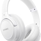 Bluetooth Headphones over Ear, 65H Playtime and 6 EQ Music Modes with Microphone,Hifi Stereo Foldable Lightweight Wireless Headset,Deep Bass for Home Office Cellphone PC Etc.(White)