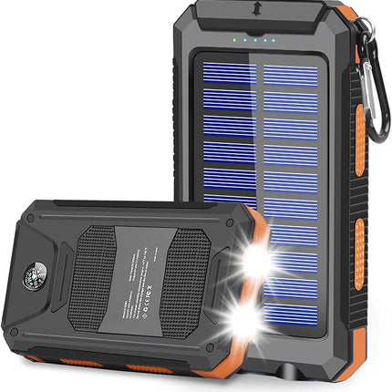 Outdoor Emergency Kit Solar Charger 20000Mah Portable Waterproof Solar Power Bank with LED Flashlights for Adventure Survival