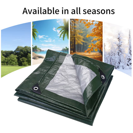 Large Tarpaulin Waterproof Heavy Duty 5X4M/3X2M Tarp Rain Cover Reinforced Multipurpose Outdoor Garden Backyard Awning Canopy