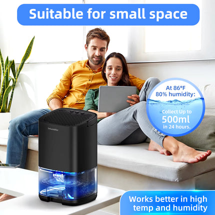 1Pc 1000Ml Portable Dehumidifier for Home Office and RV Eliminate Damp Mold and Moisture Easy to Use and Energy Efficient